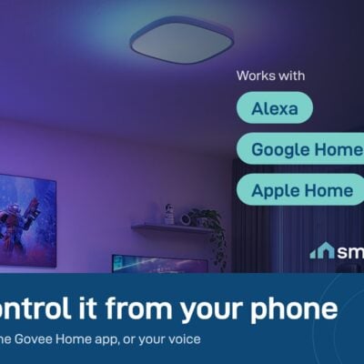 Govee 12-inch Square Ceiling Light works with the Govee Home app, Alexa, Google Home and Apple Home