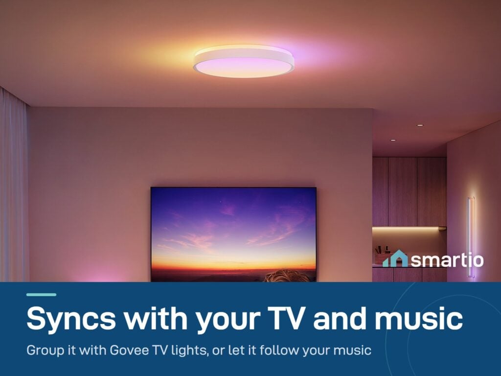 Govee 15-inch Round Ceiling Light synced with a TV