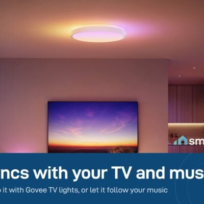 Govee 15-inch Round Ceiling Light synced with a TV