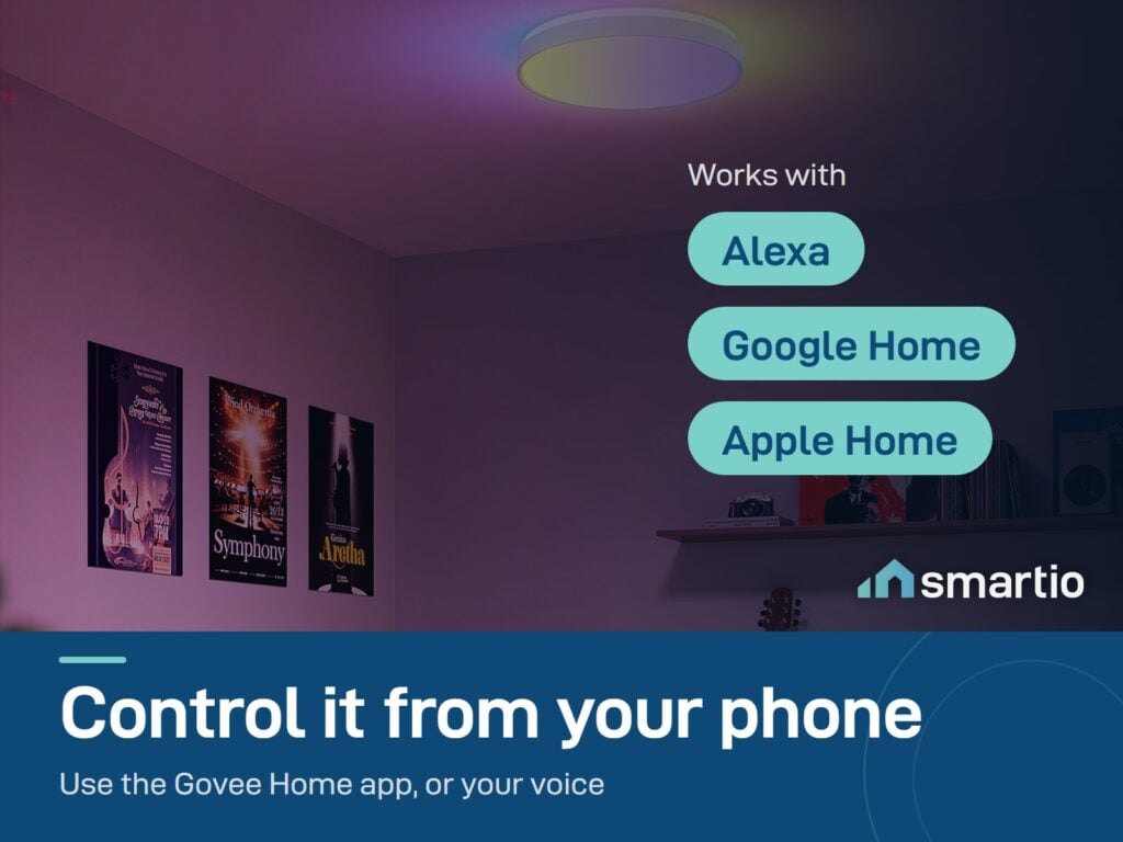 Govee 15-inch Round Ceiling Light works with the Govee Home app, Alexa, Google Home and Apple Home