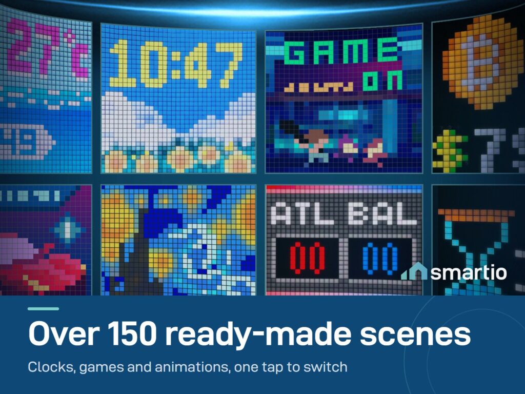 Govee Gaming Pixel Light scenes: clocks, games and animations