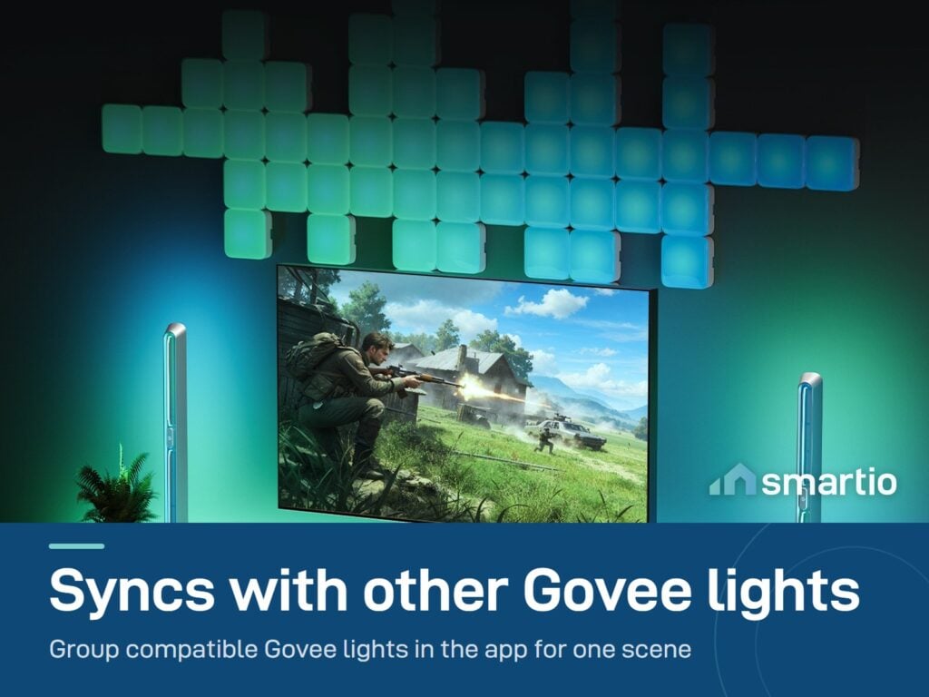 Govee Gaming Pixel Light grouped with other Govee lights in a gaming room