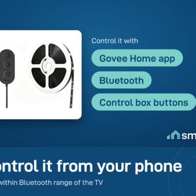 Govee Bluetooth TV backlight control box and strip; control with the Govee Home app over Bluetooth