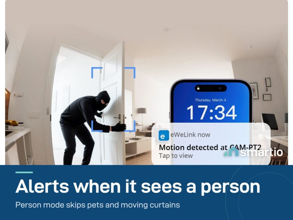 Sonoff CAM Pan-Tilt 2 alert on a phone when a person enters