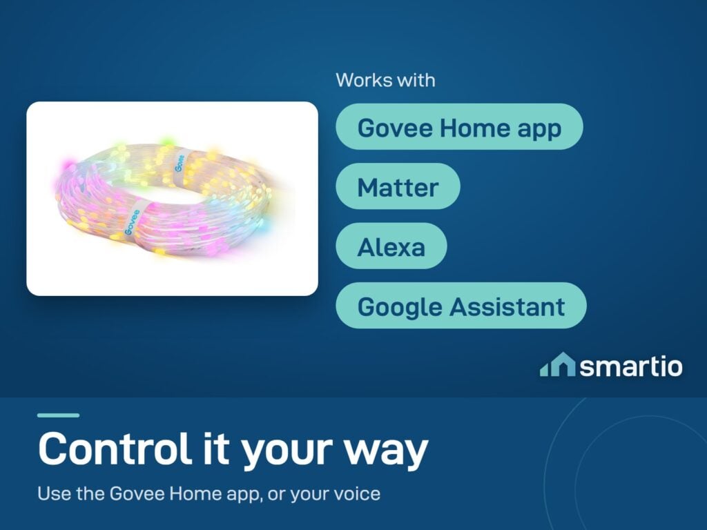 Govee Curtain Lights 2 works with the Govee Home app, Matter, Alexa and Google Assistant