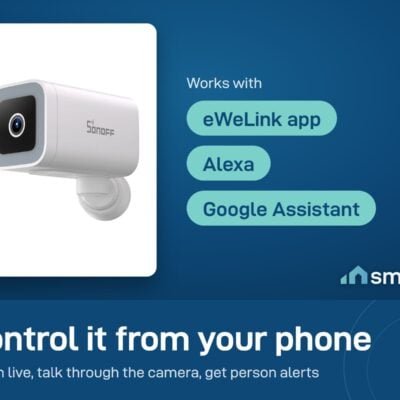 Sonoff CAM-B1P works with the eWeLink app, Alexa and Google Assistant