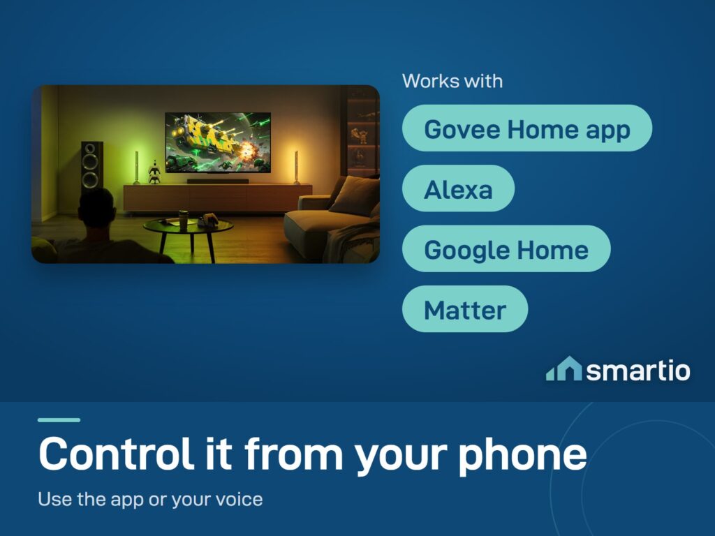 Govee Gaming Light Bars Pro works with the Govee Home app, Alexa, Google Home and Matter