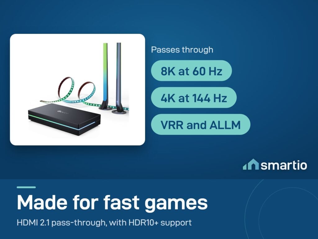 Govee Sync Box Kit 2 has HDMI 2.1 pass-through for 8K at 60 Hz, 4K at 144 Hz, VRR and ALLM
