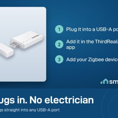 ThirdReality Smart Hub Gen2 Plus setup: plug into a USB-A port, add it in the ThirdReality app, add Zigbee devices