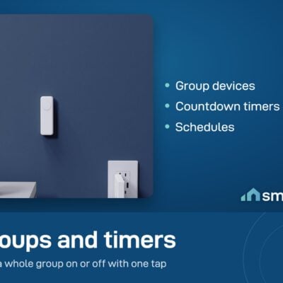 ThirdReality Zigbee smart button and switch on a wall, controlled with groups and timers from the hub