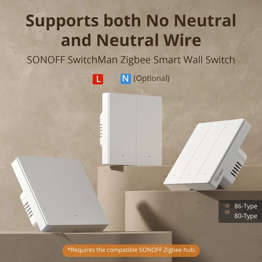 Sonoff SwitchMan Zigbee Smart Wall Switch ZBM5 Type 80  2 Gang