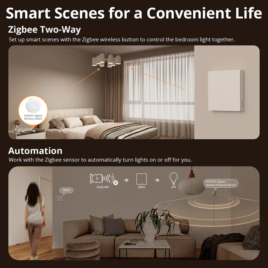 Sonoff SwitchMan Zigbee Smart Wall Switch ZBM5 Type 80  2 Gang