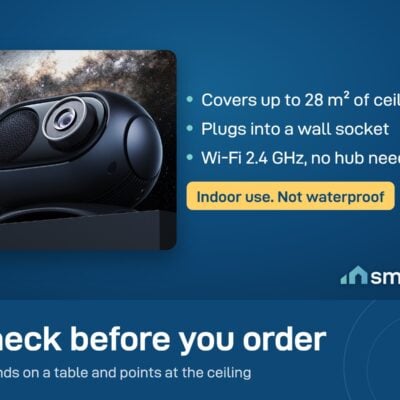 Govee Galaxy Light Projector 2 Pro covers up to 28 m² of ceiling, plugs into a wall socket, Wi-Fi 2.4 GHz, no hub
