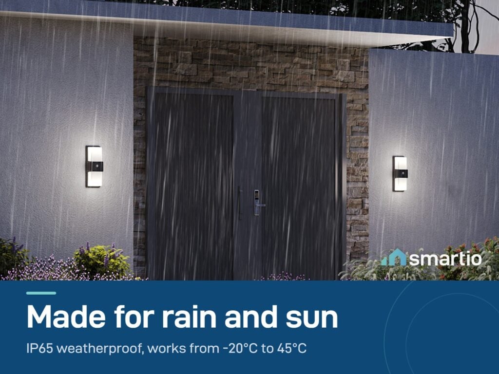 Govee Smart Outdoor Wall Lights working in the rain