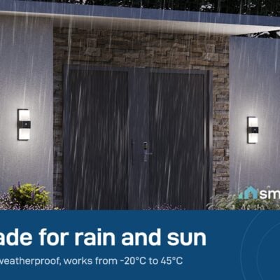 Govee Smart Outdoor Wall Lights working in the rain