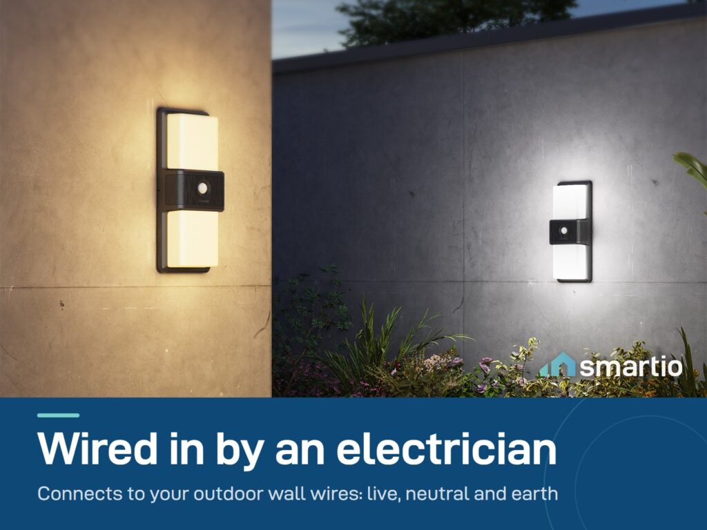 Govee Smart Outdoor Wall Lights mounted on outside walls