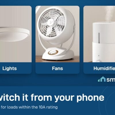 Sonoff BASIC Gen5 Matter relay can switch a ceiling light, a fan or a humidifier, within its 10A rating