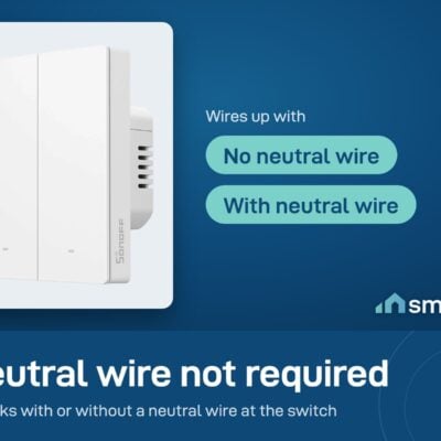 Sonoff ZBM5 Zigbee wall switch works with a neutral wire or without one