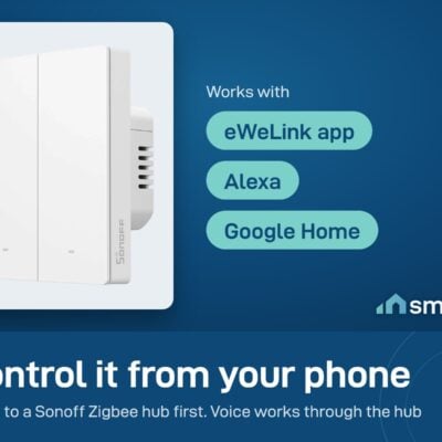 Sonoff ZBM5 Zigbee wall switch works with the eWeLink app, Alexa and Google Home through a Sonoff Zigbee hub