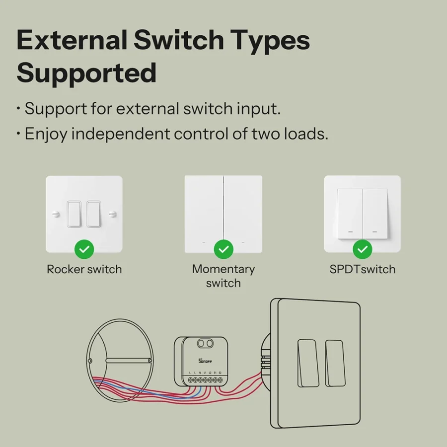 Sonoff Mini Duo 2 Gang Smart Switch | MINI-2GS