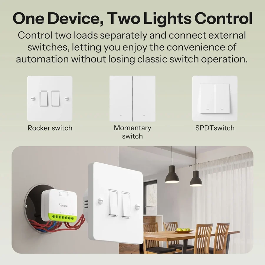 Sonoff Mini Duo 2 Gang Zigbee Switch | MINI-ZB2GS