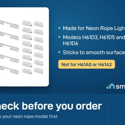 Govee mounting brackets fit Neon Rope Light 2 models H61D3, H61D5 and H61D6, not H61A0 or H61A2