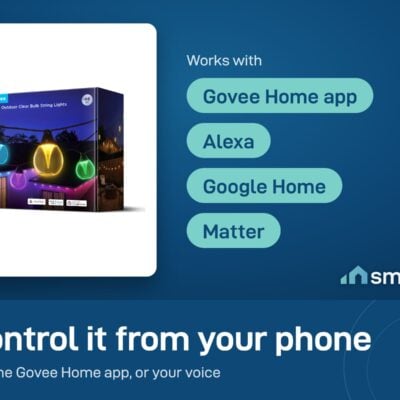 Govee Outdoor Clear Bulb String Lights works with the Govee Home app, Alexa, Google Home and Matter