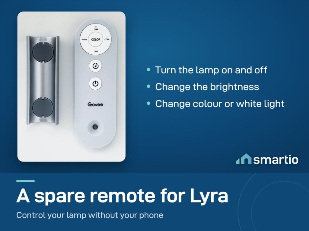 Govee Lyra Replacement Remote with its holder: a spare remote for the Govee Lyra Floor Lamp