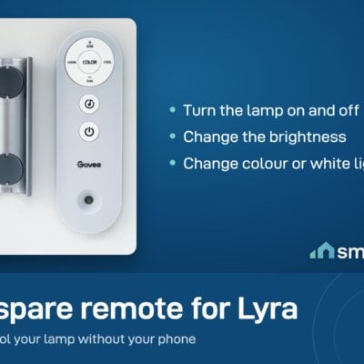 Govee Lyra Replacement Remote with its holder: a spare remote for the Govee Lyra Floor Lamp