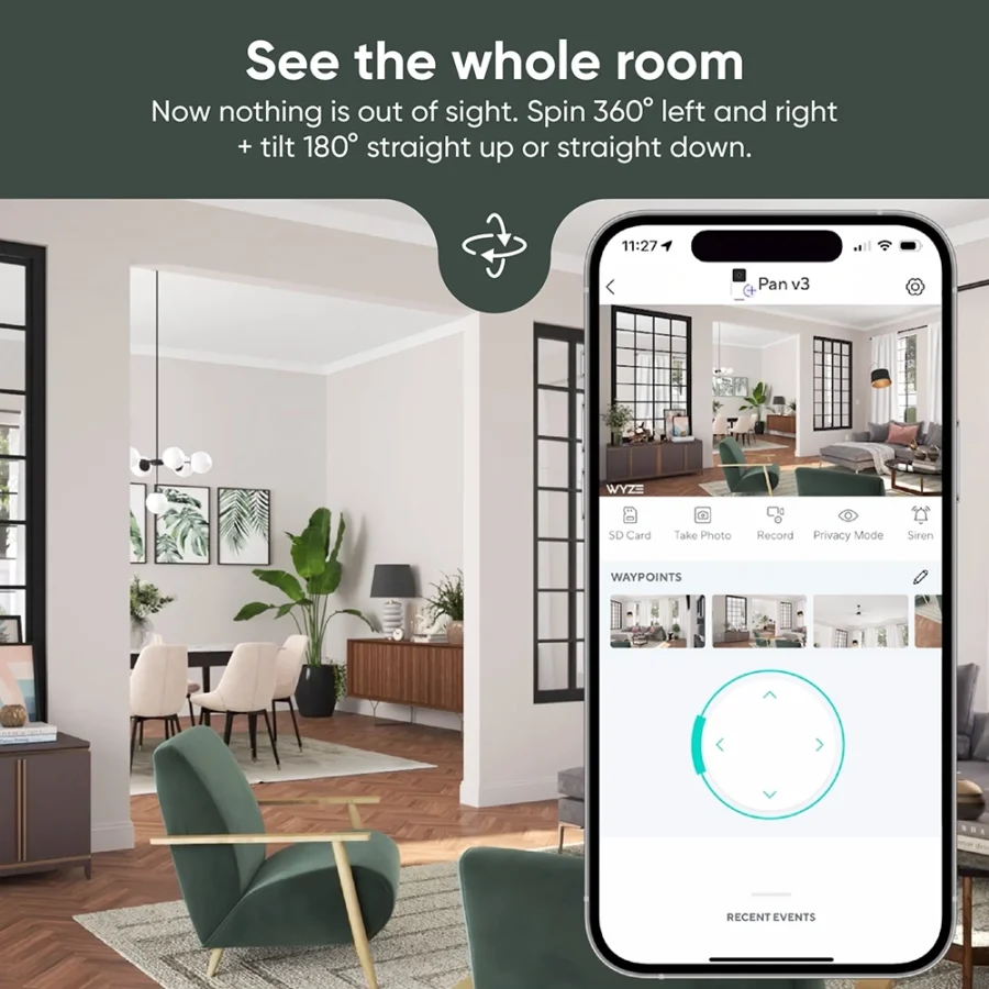 Wyze Cam Pan v3 360° 1080p Cam with Night Vision
