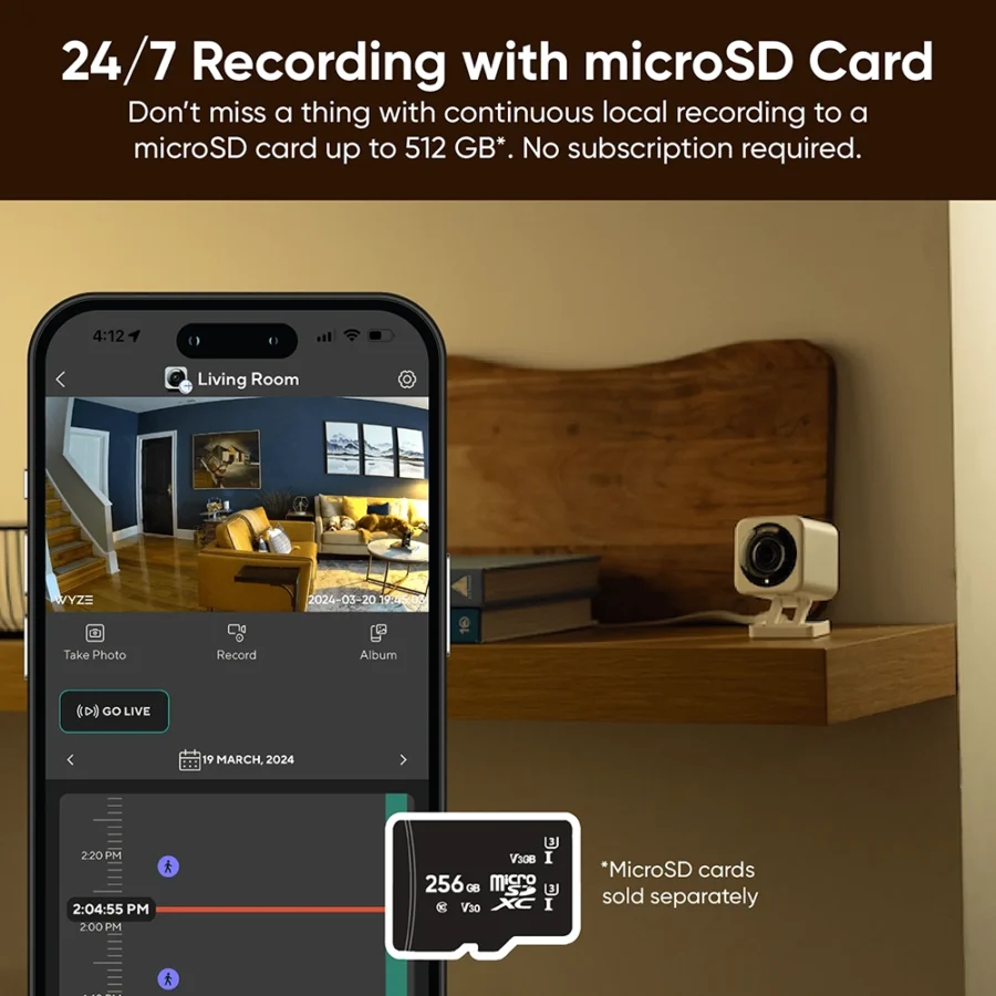 Wyze Cam v4 2.5K Outdoor Wired Security Camera with Night Vision, Spotlight, and Two-Way Audio