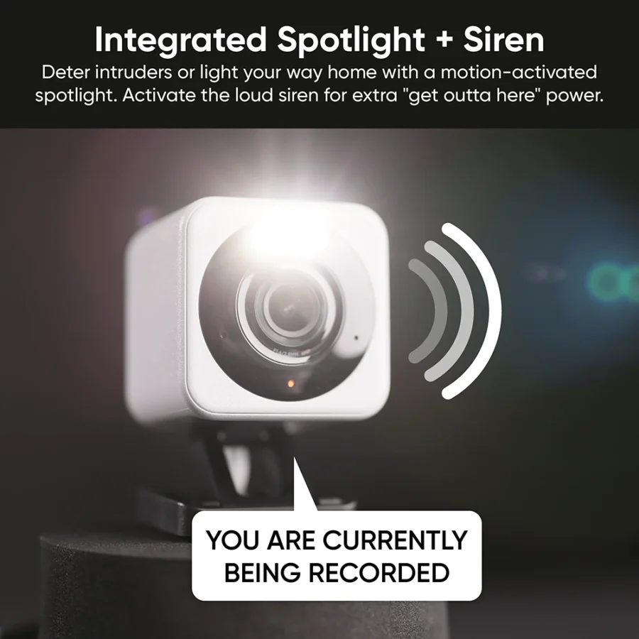 Wyze Cam v4 2.5K Outdoor Wired Security Camera with Night Vision, Spotlight, and Two-Way Audio