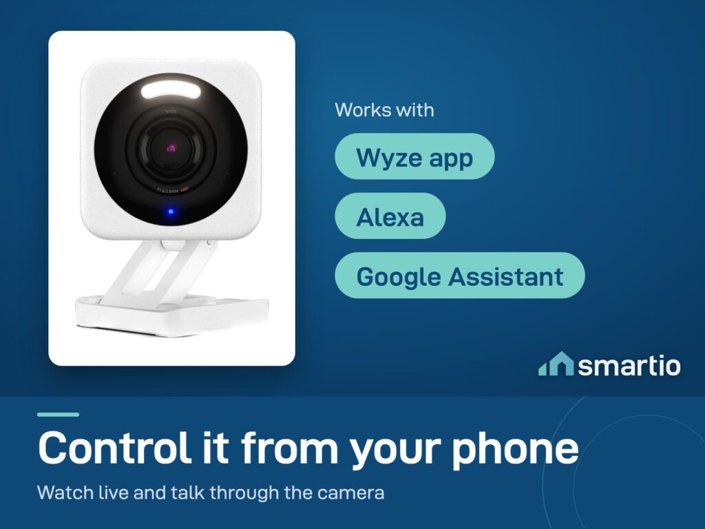 Wyze Cam v4 works with the Wyze app, Alexa and Google Assistant