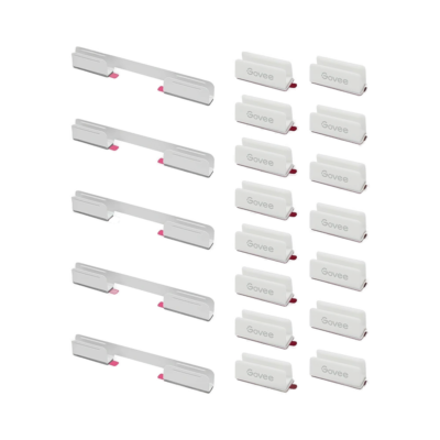 Govee RGBIC Neon Rope Light Plastic and Metal Mounting Brackets transparent