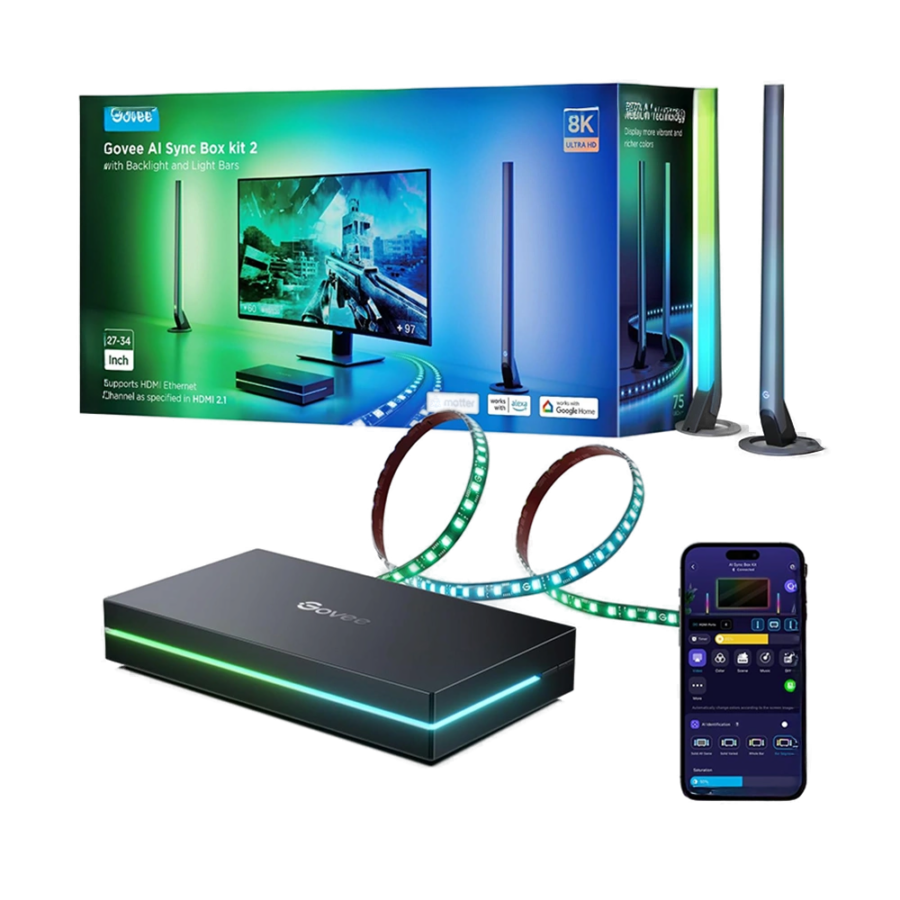 Govee HDMI 2.1 Sync Box Kit 2 for 27-34 inch PCs