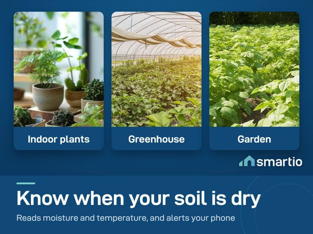 ThirdReality Smart Soil Moisture Sensor Gen2 suits pots, greenhouses and garden beds. It needs a Zigbee hub