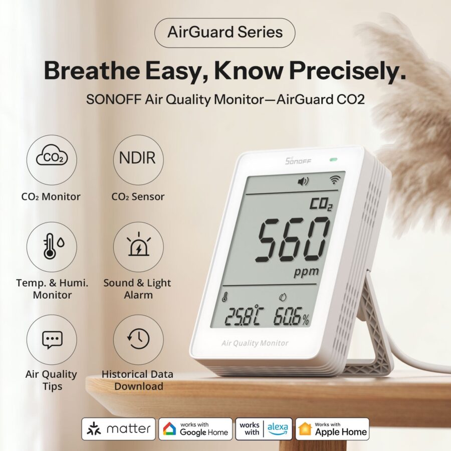Sonoff AirGuard CO2 Air Quality Monitor | SAWF-08P