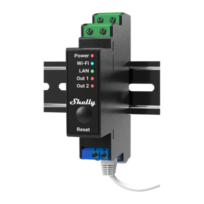 Shelly Pro 2PM DIN Rail 2-Channel Relay with Power Metering view 1