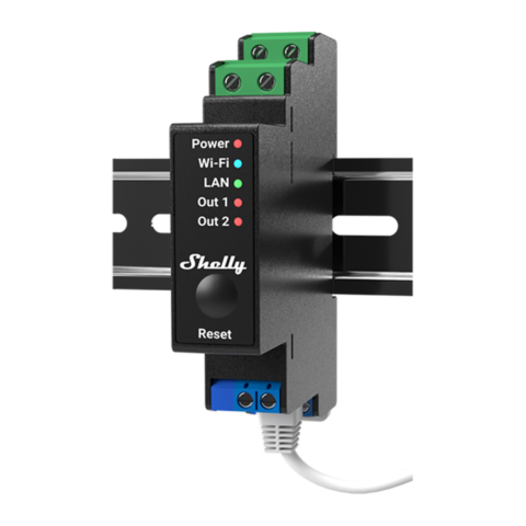 Shelly Pro 2PM DIN Rail 2-Channel Relay with Power Metering