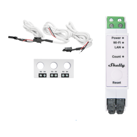 Shelly Pro 3EM-3CT63 3-Phase Energy Meter (63A clamps)