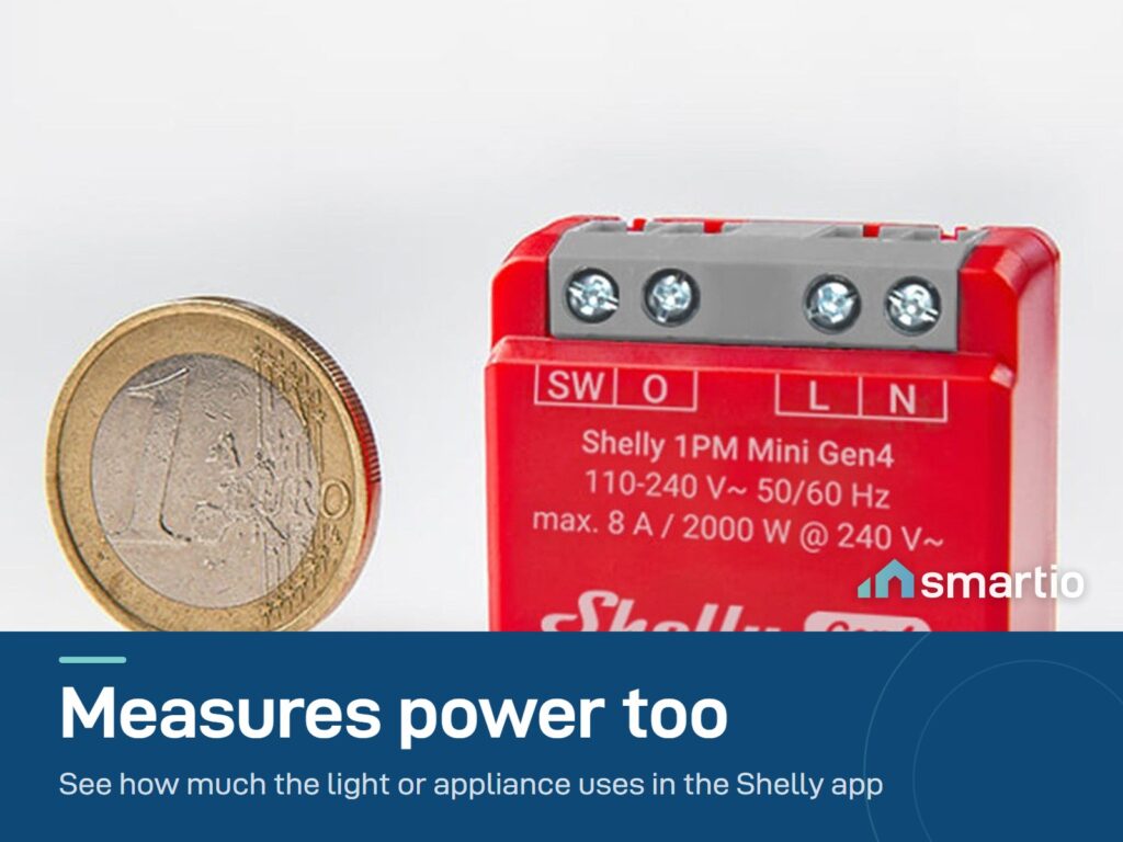 Shelly 1PM Mini Gen4 next to a coin for size