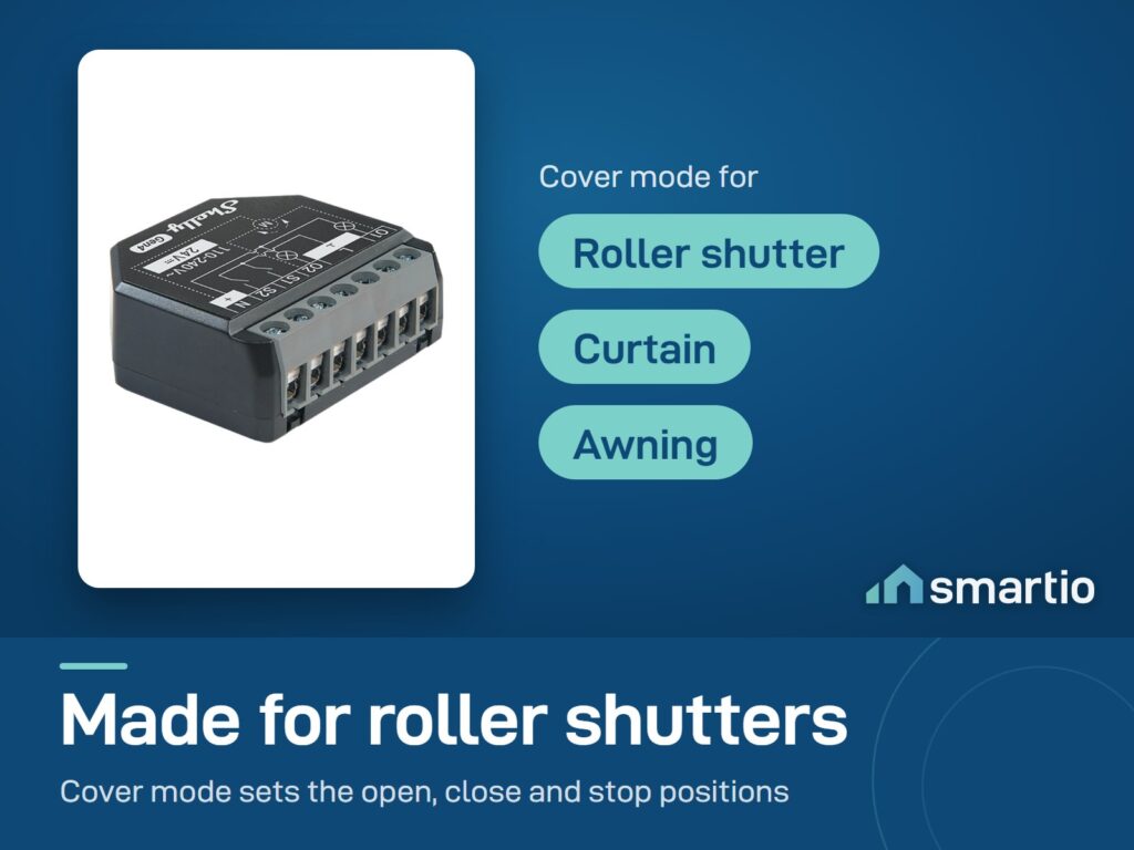 Shelly 2PM Gen4 in cover mode for a roller shutter, curtain or awning