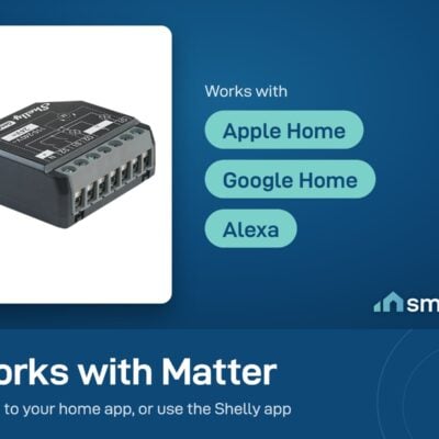 Shelly 2PM Gen4 works with Apple Home, Google Home and Alexa through Matter