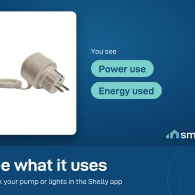 Shelly Outdoor Plug S Gen3 has built-in power metering that shows power use and energy used