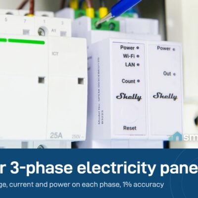 Shelly Pro 3EM installed in an electrical panel