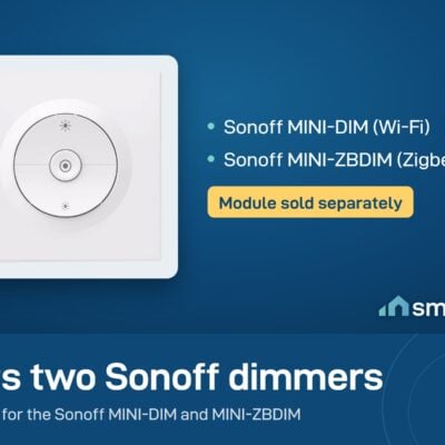 Sonoff Fusion EDIM faceplate fits the Sonoff MINI-DIM and MINI-ZBDIM dimmer modules, which are sold separately