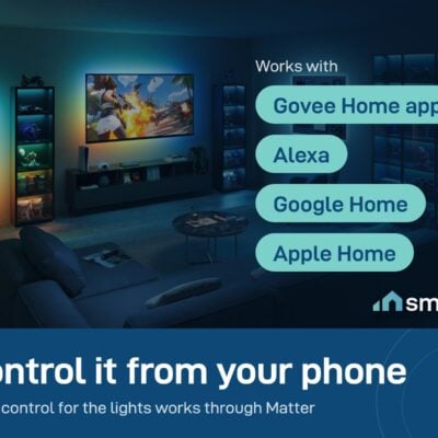 Govee Sync Box 2 (75-85 inch) works with the Govee Home app, Alexa, Google Home and Apple Home through Matter