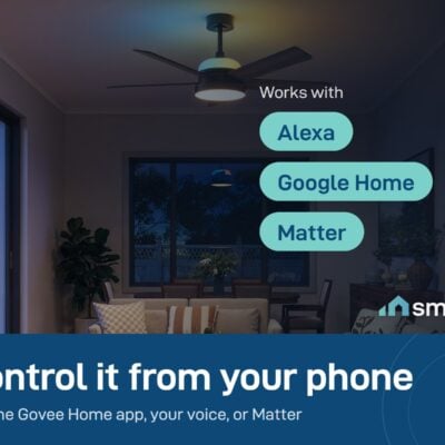Govee Smart Ceiling Fan works with the Govee Home app, Alexa, Google Home and Matter