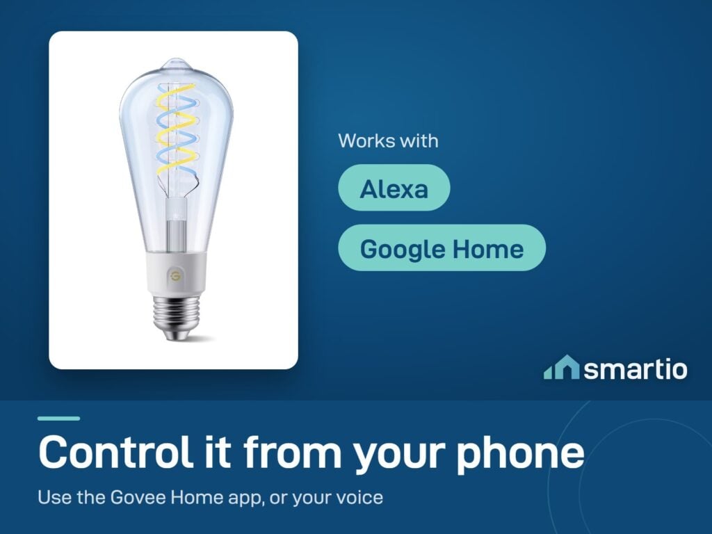 Govee Smart Edison Bulb works with the Govee Home app, Alexa and Google Home