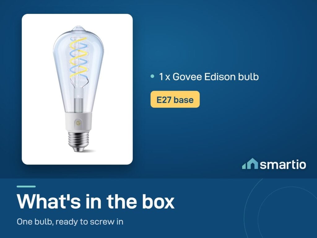 What's in the Govee Smart Edison Bulb box: one E27 bulb